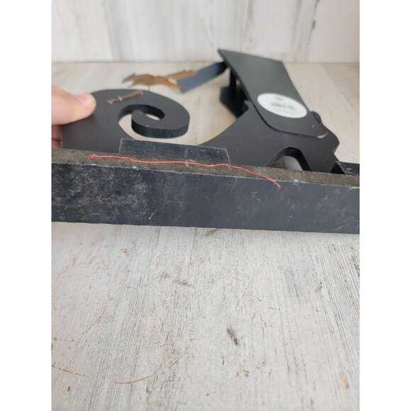 Wooden witch is out boot green striped Halloween self sitter crow - Picture 9 of 9